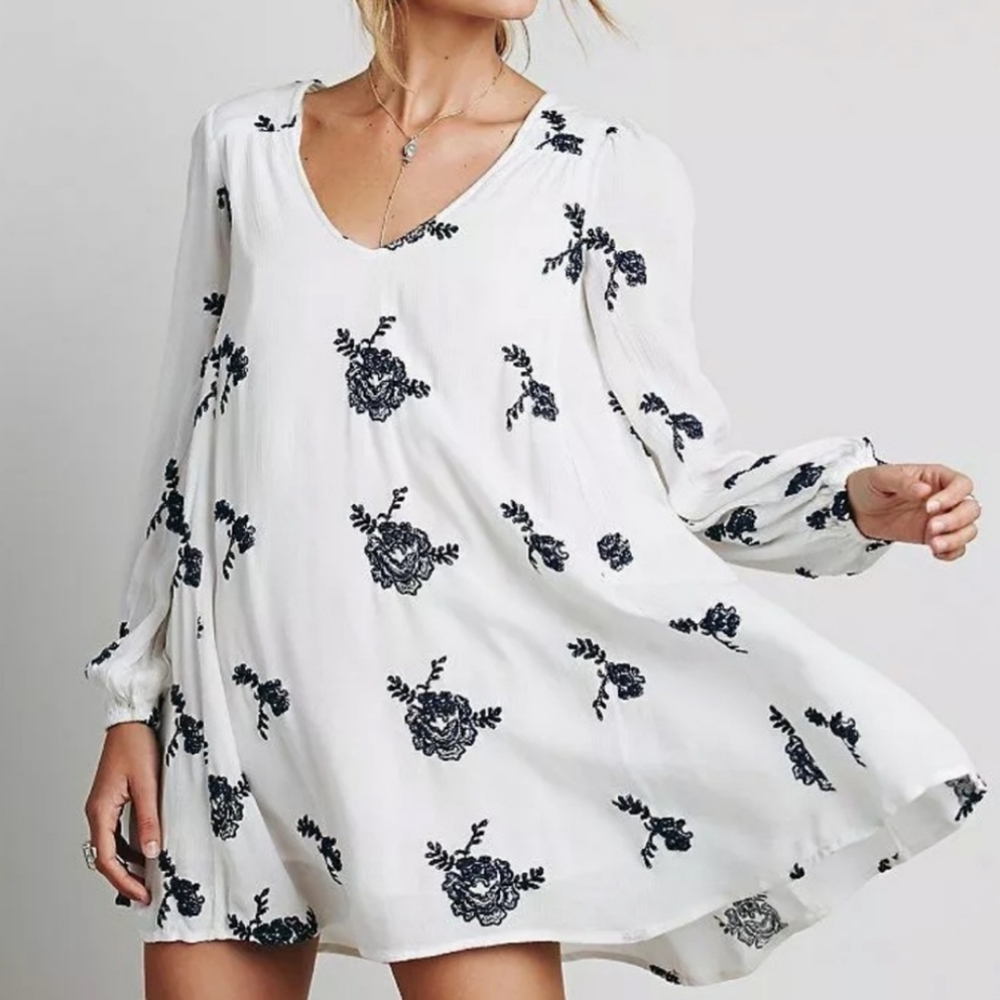 NWOT Free People Embroidered Emma Dress